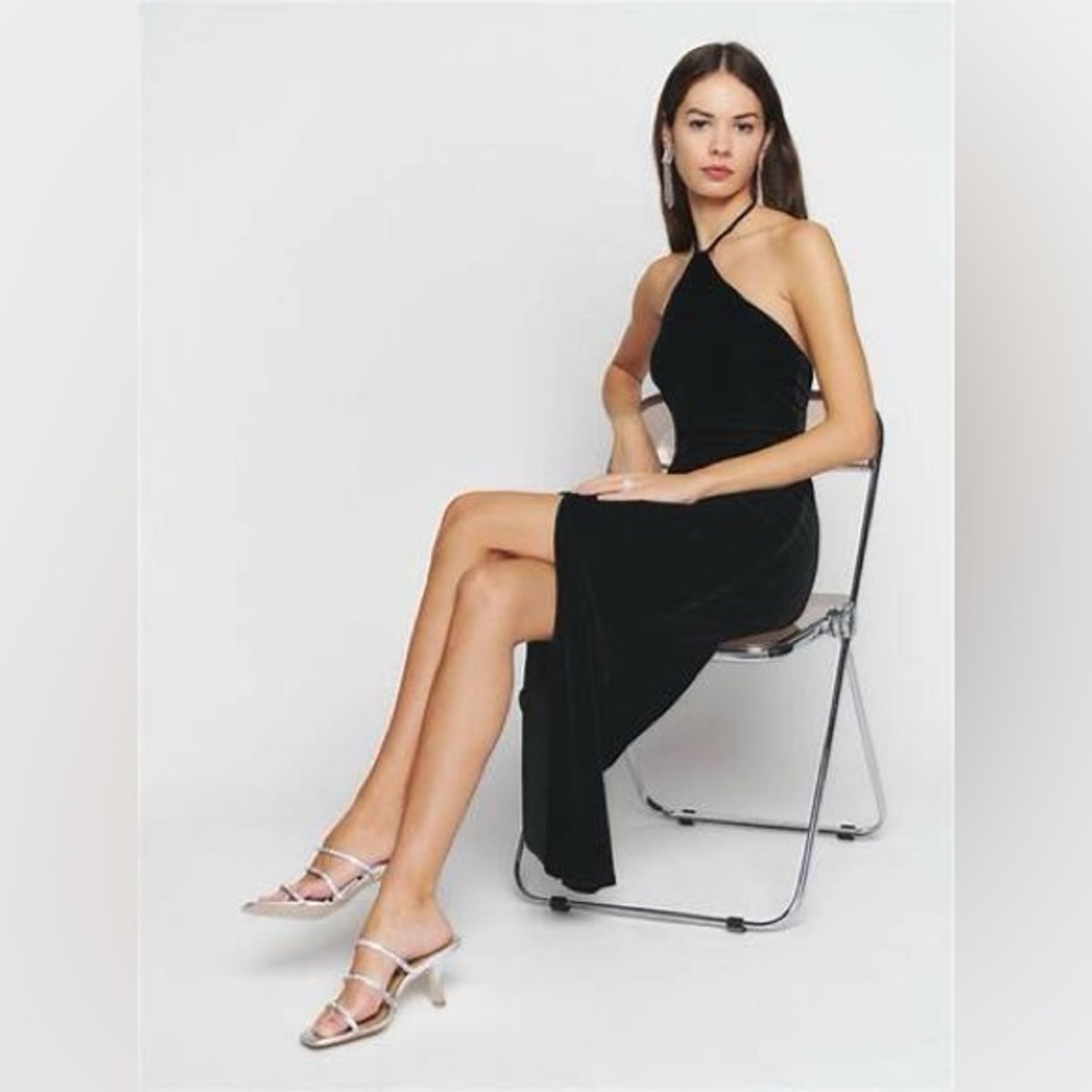 Reformation Nyla Velvet midi dress black - Picture 3 of 5